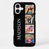 オーダーメイド家族写真コラージュ ブラック iPhoneケース (裏面)