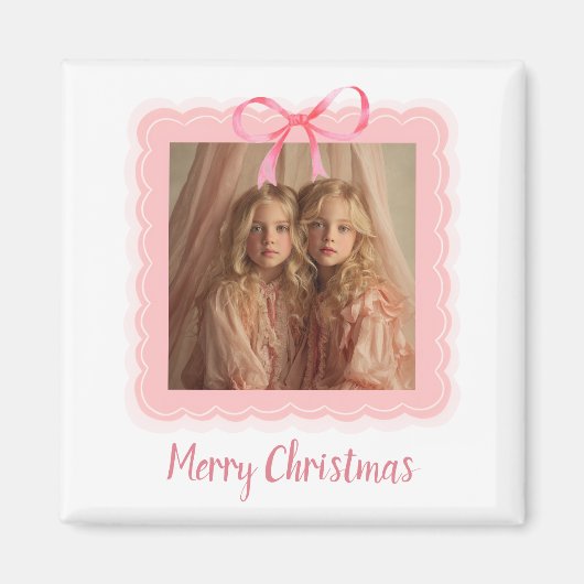 オーダーメイド家族写真メリークリスマスマグネット マグネット (正面)