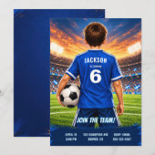 オーダーメイド少年サッカージャージー誕生日招待状 招待状 (正面/裏面)