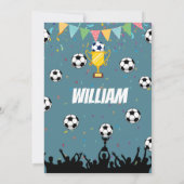 オーダーメイド少年サッカー誕生日招待状カード サンキューカード (裏面)