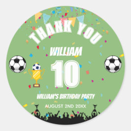 オーダーメイド少年サッカー 誕生日ステッカー ラウンドシール