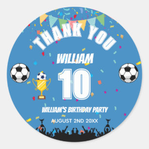 オーダーメイド少年サッカー 誕生日ステッカー ラウンドシール