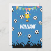 オーダーメイド少年サッカー 誕生日招待状カード サンキューカード (裏面)