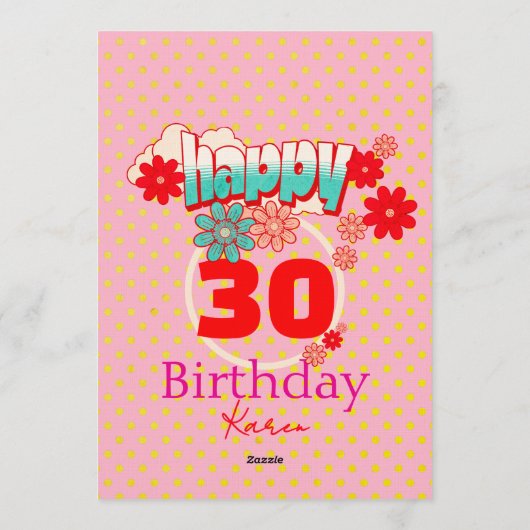 オーダーメイド年齢&名前鮮やかな誕生日パーティー 招待状 (裏面)