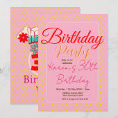 オーダーメイド年齢&名前鮮やかな誕生日パーティー 招待状 (正面/裏面)