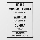 オーダーメイド店舗営業時間 看板 開 閉 ウィンドウサイン (シート)