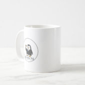 オーダーメイド弁護士エスキュー・ペンギン陶器容器 コーヒーマグカップ (正面左)