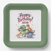 オーダーメイド恐竜の誕生日 ペーパープレート (正面)