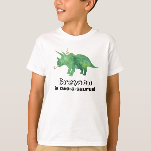 オーダーメイド恐竜の誕生日Tシャツ なんでも年齢 Tシャツ (正面)