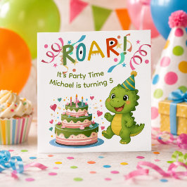 オーダーメイド恐竜の5歳の誕生日招待状