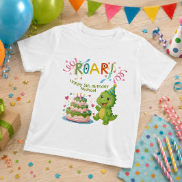 オーダーメイド恐竜5歳の誕生日Tシャツ Tシャツ