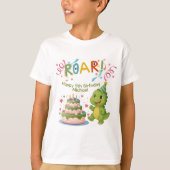 オーダーメイド恐竜5歳の誕生日Tシャツ Tシャツ (正面)