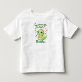 オーダーメイド恐竜 誕生日ガールTシャツ トドラーTシャツ