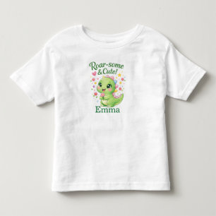 オーダーメイド恐竜 誕生日ガールTシャツ トドラーTシャツ