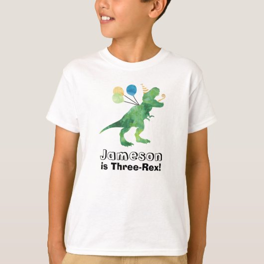 オーダーメイド恐竜 誕生日Tシャツ 何歳でも Tシャツ (正面)
