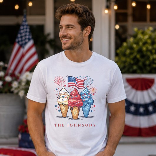 オーダーメイド愛国アイスクリームファミリーTシャツ Tシャツ
