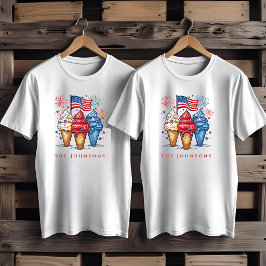 オーダーメイド愛国アイスクリームファミリーTシャツ Tシャツ