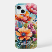 オーダーメイド携帯ケース 花柄デザイン iPhone 15ケース (裏面)
