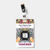 オーダーメイド教師名 ビジネス ロゴ スタッフ タグ バッジ (正面 （クリップ付）)