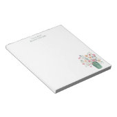 オーダーメイド文房具 名前入り 手描きフラワー ノートパッド (アングル)