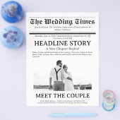 オーダーメイド新聞風結婚式プログラム チラシ (シングル)