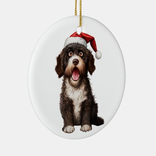 オーダーメイド楽しいポルトガル水犬 セラミックオーナメント (右)