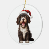 オーダーメイド楽しいポルトガル水犬 セラミックオーナメント (左)