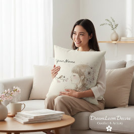 オーダーメイド水彩アート 名前入りギフト 彼女へのプレゼント クッション