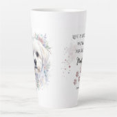 オーダーメイド水彩マルチーズマグカップ カフェラテマグ (正面)