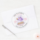 オーダーメイド水彩画パン屋さんのお礼ステッカー ラウンドシール (封筒)