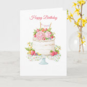 オーダーメイド水彩誕生日カード カード (黄色い花)