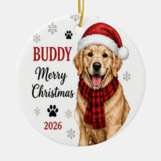 オーダーメイド犬の写真クリスマスオーナメント 2026 セラミックオーナメント