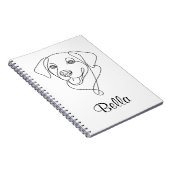 オーダーメイド犬の線画デザイン ノートブック (右側)