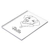 オーダーメイド犬の線画デザイン ノートブック (左側)