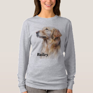 オーダーメイド犬の肖像Tシャツ - カスタムペットの名前 Tシャツ