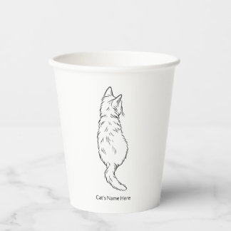 オーダーメイド猫の線画 8oz ペーパカップ 紙コップ