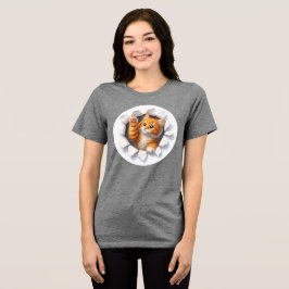 オーダーメイド猫デザイン女性用Tシャツ トライブレンドＴシャツ