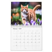 オーダーメイド猫フォト 年間ペットカスタム カレンダー (2月 2027)