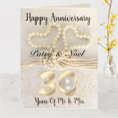 オーダーメイド真珠の結婚30周年記念カード カード (黄色い花)