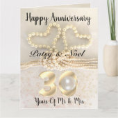 オーダーメイド真珠の結婚30周年記念カード カード (正面)