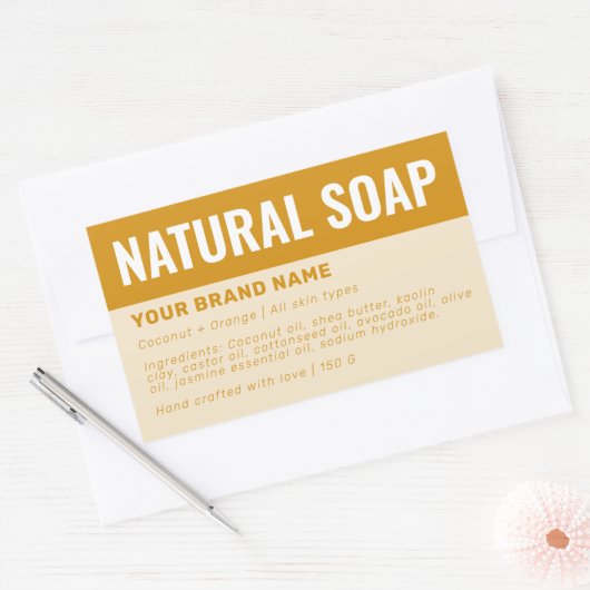 オーダーメイド石鹸包装成分ラベル 長方形シール (封筒)