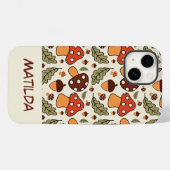 オーダーメイド秋のキノコとドングリのスマホケース Case-Mate iPhoneケース (裏面 (横))