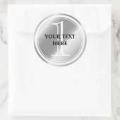 オーダーメイド第1位銀メダルのステッカーとシール ラウンドシール (バッグ)