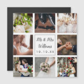 オーダーメイド筆記体 結婚式 写真コラージュ マグネット (正面/裏面)