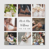 オーダーメイド筆記体 結婚式 写真コラージュ マグネット (正面)