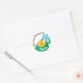 オーダーメイド絵本「~に所属します」かわいいカタツムリと花 ラウンドシール (封筒)