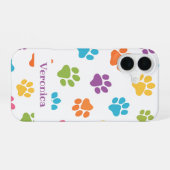 オーダーメイド肉球プリントiPhoneケース – 名前入り iPhone 16ケース (裏面横)