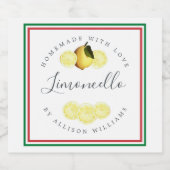 オーダーメイド自家製リモンチェッロ イタリア国旗トリコロール リキュールボトルラベル (シングルラベル)