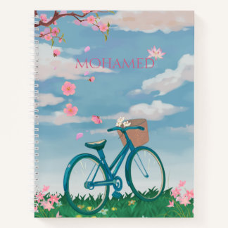 オーダーメイド自転車と桜のノート ノートブック