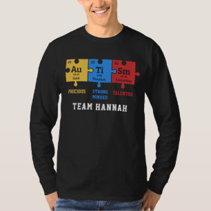 オーダーメイド自閉症ケミストリー元素パズル Tシャツ
